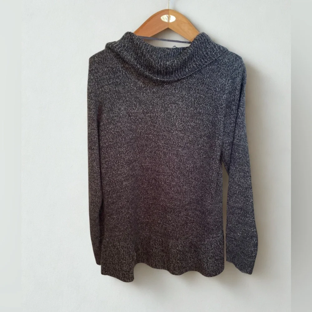 Karen Scott Knit Cascading Waterfall Cardigan Sweater Charcoal Grey Size Large